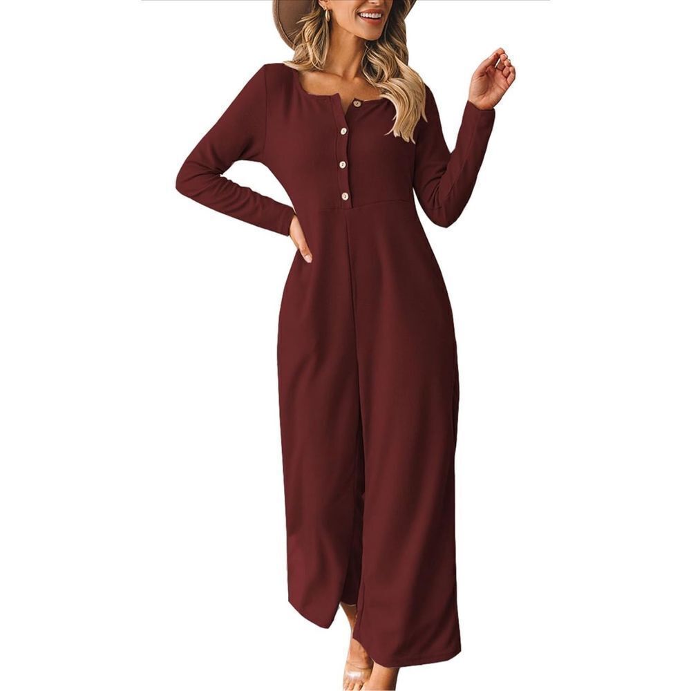 Elegant Burgundy Jumpsuit